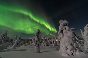 Finnland, Northern Lights, Snow